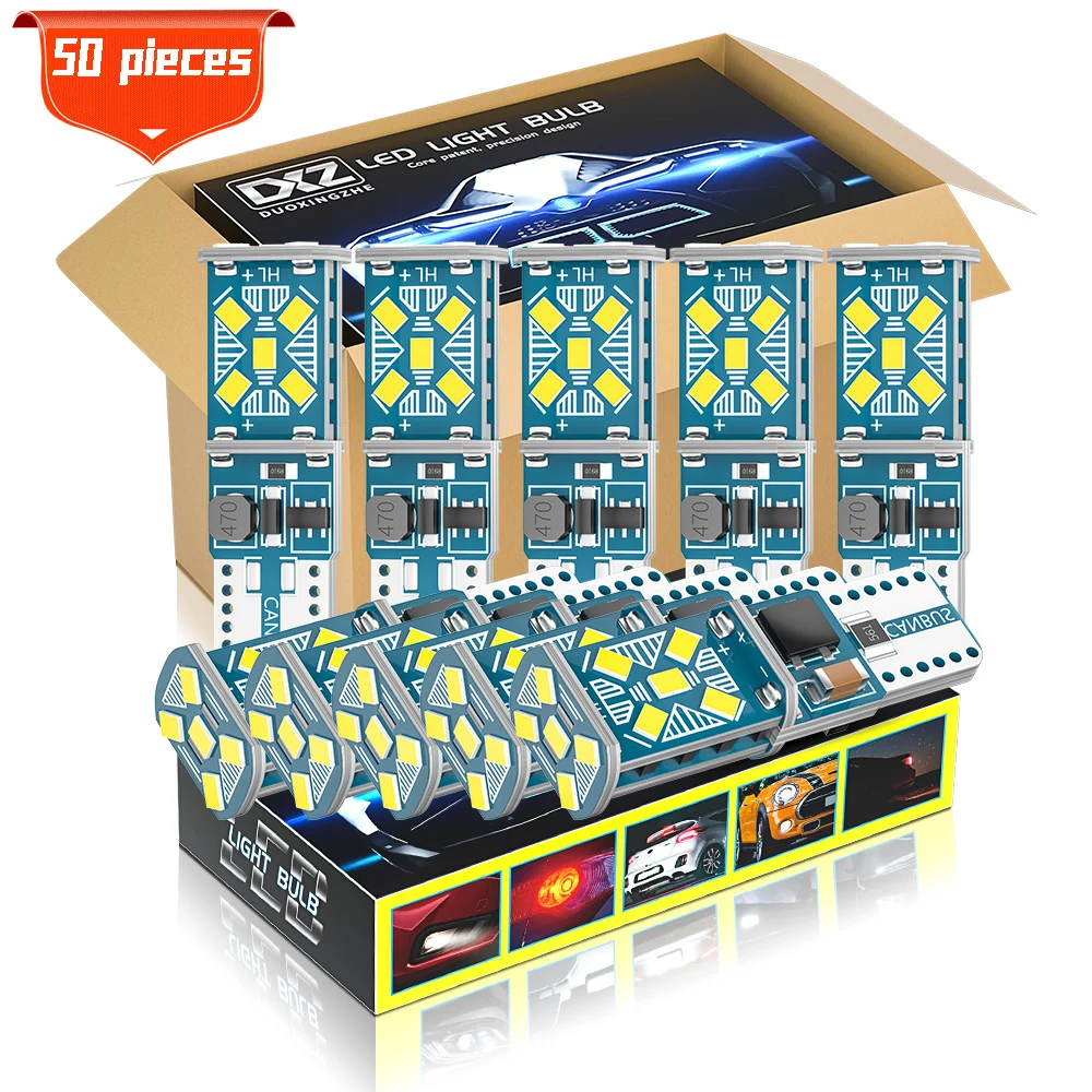 DXZ 50PCS W5W T10 LED Bulbs Canbus 15-SMD 12V 6000K 2016 194 168 LED Car Interior Map Dome Lights Parking Light Auto Signal Lamp
DXZ 50PCS W5W T10 LED Bulbs Canbus 15-SMD 12V 6000K 2016 194 168 LED Car Interior Map Dome Lights Parking Light Auto Signal Lamp