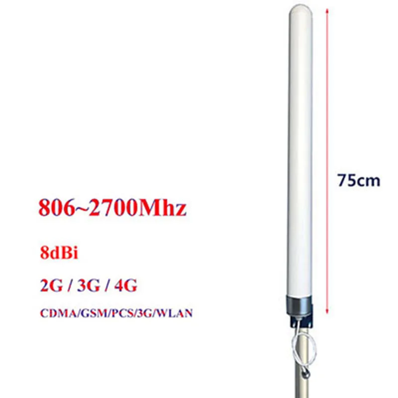

full band 2g 3g 4g 8dBi 806-2700MHz Omni Fiberglass Antenna for GSM CDMA PCS WLAN 4G lte high gain for repeater booster