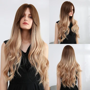 Element Synthetic Long Wavy Wigs Dark Root Ombre Brown Cosplay Party Wigs with Side Bangs for Black White Women Fake Hair
Element Synthetic Long Wavy Wigs Dark Root Ombre Brown Cosplay Party Wigs with Side Bangs for Black White Women Fake Hair
