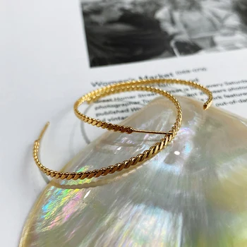 GHIDBK 925 Sterling Silver Minimalist Twisted Hoop Earrings Hyperbole Big Statement Ring Earring Street Style Earring Wholesale
GHIDBK 925 Sterling Silver Minimalist Twisted Hoop Earrings Hyperbole Big Statement Ring Earring Street Style Earring Wholesale