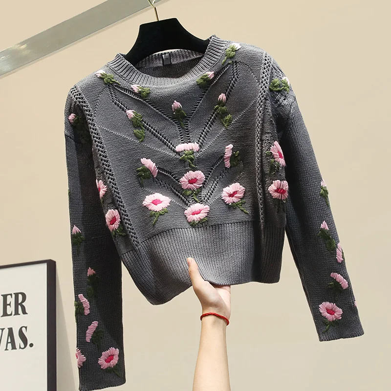 Short Sweater Flower Embroidery Sweater Girls Lady Short Turtleneck Pullover Sweater Jumper Femme
Short Sweater Flower Embroidery Sweater Girls Lady Short Turtleneck Pullover Sweater Jumper Femme