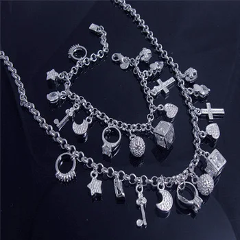 Charmhouse Silver 925 Jewelry Sets For Women 13 Charm Necklace+Bracelet Collier Puleira 2pcs Set Wedding Jewelry Accessories
Charmhouse Silver 925 Jewelry Sets For Women 13 Charm Necklace+Bracelet Collier Puleira 2pcs Set Wedding Jewelry Accessories