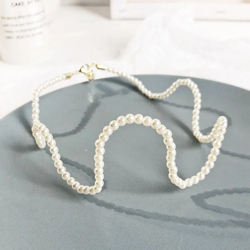 Sweet Irregular Pearl Wave Choker Fashion Necklace Abstract Chic Show Clavicle Chain
Sweet Irregular Pearl Wave Choker Fashion Necklace Abstract Chic Show Clavicle Chain