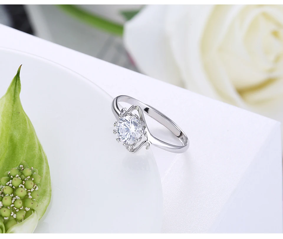 SILVERHOO 925 Sterling Silver Rings For Women 5A Clear Cubic Zircon Size Adjustable Fashion Ring Anniversary Jewelry Trend 2021 SILVERHOO 925 Sterling Silver Rings For Women 5A Clear Cubic Zircon Size Adjustable Fashion Ring Anniversary Jewelry Trend 2021