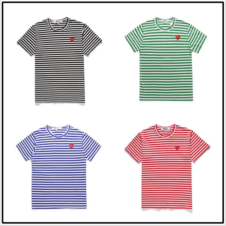 2020 Spring Summer Peach Heart Embroidery Men's and Women's Love Round Neck Cotton Color Stripe Short Sleeve Couple H2
2020 Spring Summer Peach Heart Embroidery Men's and Women's Love Round Neck Cotton Color Stripe Short Sleeve Couple H2
