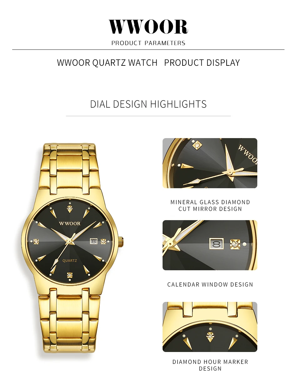 WWOOR Luxury Wrist Watch Men
