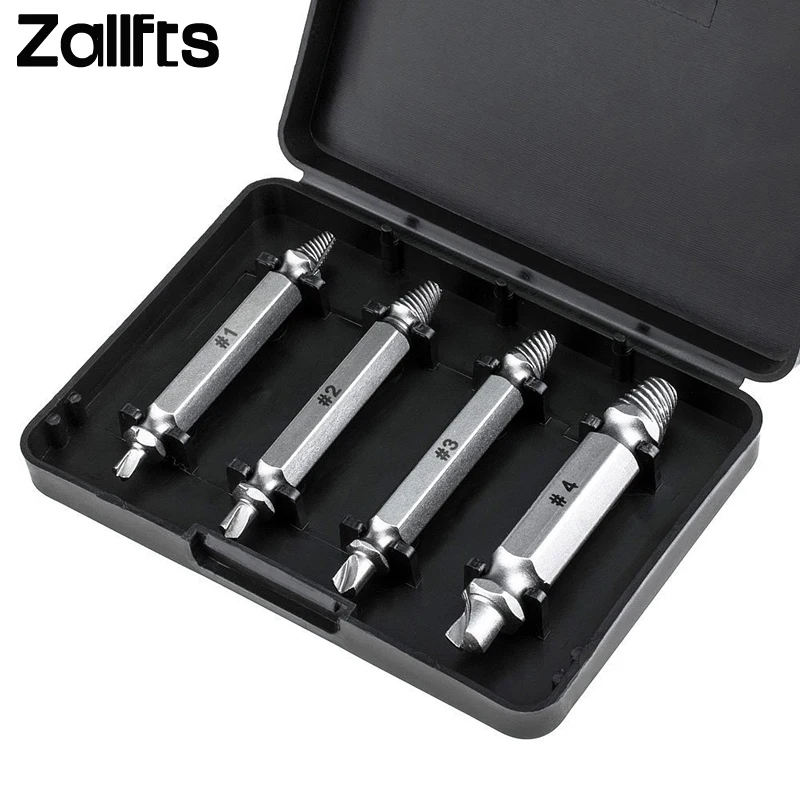 4pcs Damaged Screw Extractor Drill Bits Guide Set Broken Speed Out Easy out Bolt Stud Stripped Screw Remover Tool
4pcs Damaged Screw Extractor Drill Bits Guide Set Broken Speed Out Easy out Bolt Stud Stripped Screw Remover Tool
