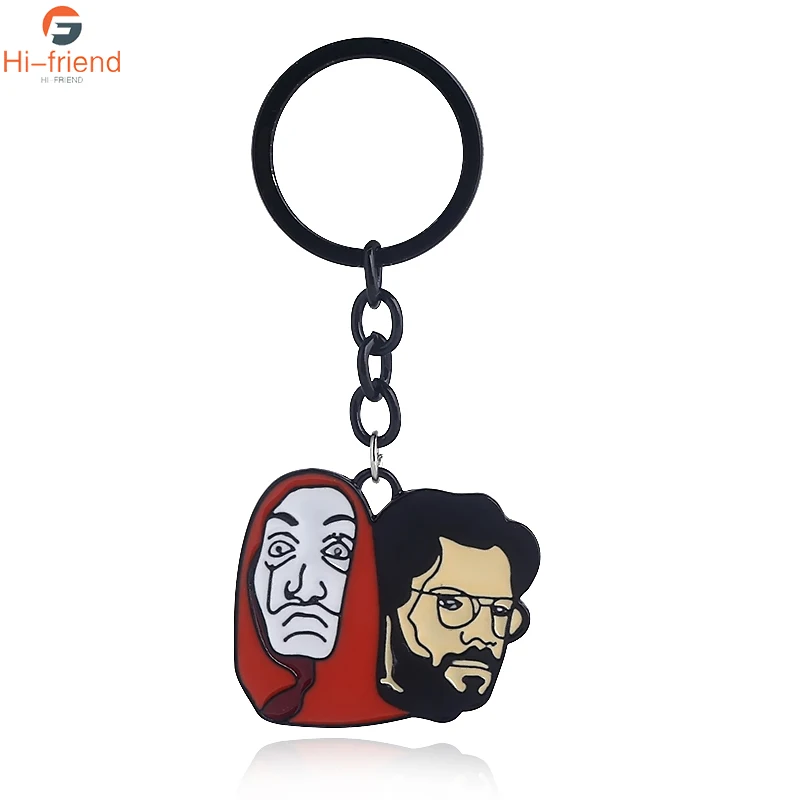 Фильм La casa de papel брелок Dali профессора изображение красная эмалированная маска