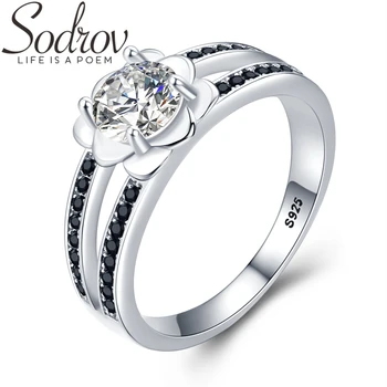 SODROV 925 Sterling Silver Finger Ring Black Spinel Engagement Rings for Women Female Flower Sterling Silver Jewelry G092
SODROV 925 Sterling Silver Finger Ring Black Spinel Engagement Rings for Women Female Flower Sterling Silver Jewelry G092
