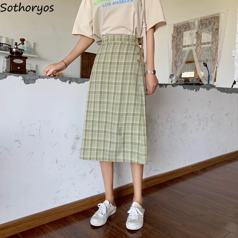 Skirts Women Plaid Retro Simple All-match Green Elegant Ladies Korean Style Leisure Daily Skirt Womens Soft A-Line Chic Empire
Skirts Women Plaid Retro Simple All-match Green Elegant Ladies Korean Style Leisure Daily Skirt Womens Soft A-Line Chic Empire