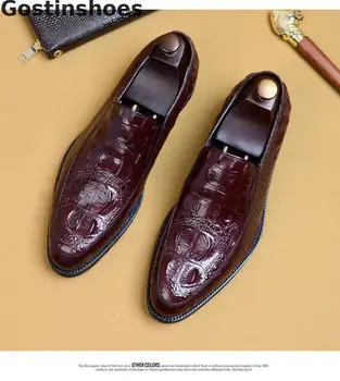 New Arrival Men Shoes Genuine Leather Black Brown Crocodile Skin Printed Slip-on Round Toe Fashion Men Dress Shoes Formal Oxford
New Arrival Men Shoes Genuine Leather Black Brown Crocodile Skin Printed Slip-on Round Toe Fashion Men Dress Shoes Formal Oxford