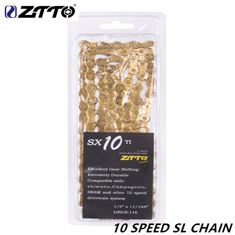 ZTTO 10S велосипедная цепь золотая полуполая SL дорожный велосипед прочная Золотая