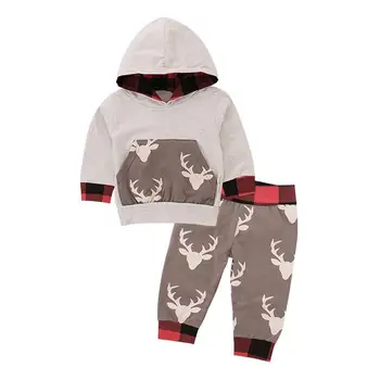 Ropa de Navidad Ropa Infantil Niño impreso Navidad Fawn Plaid pantalones pijamas conjunto niña algodón niños traje de casa baby
Ropa de Navidad Ropa Infantil Niño impreso Navidad Fawn Plaid pantalones pijamas conjunto niña algodón niños traje de casa baby