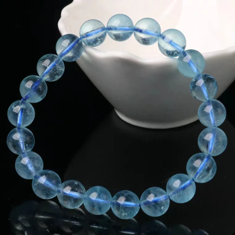 9mm Genuine Natural Blue Ice Aquamarine Crystal Clear Round Beads Bracelet Women Men Crystal Healing Stone Gift AAAAA 
9mm Genuine Natural Blue Ice Aquamarine Crystal Clear Round Beads Bracelet Women Men Crystal Healing Stone Gift AAAAA