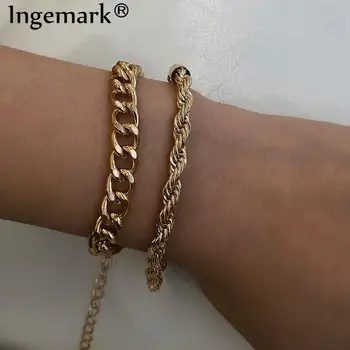 Ingemark Charm Vintage Twisted Chain Bracelets Set for Women Armband Punk High Quality Boho Snake Link Bracelet Fashion Jewelry
Ingemark Charm Vintage Twisted Chain Bracelets Set for Women Armband Punk High Quality Boho Snake Link Bracelet Fashion Jewelry