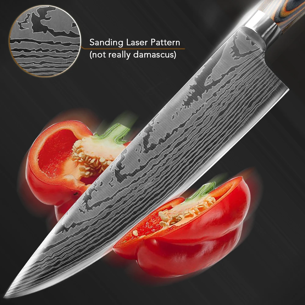 Кухонный нож шеф повара 7CR17 440C японские резцы из высокоуглеродистой нержавеющей