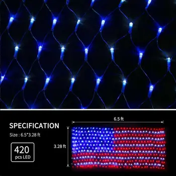 American US Flag LED String Flag Net Light Waterproof Decorative Hanging USA Festival Decor
American US Flag LED String Flag Net Light Waterproof Decorative Hanging USA Festival Decor