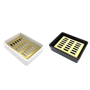 Ceramic Soap Dish Stainless Steel Soap Holder For Bathroom And Shower Double Layer Draining Soap Box (White+Gold)
Ceramic Soap Dish Stainless Steel Soap Holder For Bathroom And Shower Double Layer Draining Soap Box (White+Gold)