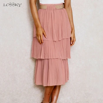 Chiffon Midi Skirts Womens Pink High Waisted White Pleated Clothing Spring Summer Layered Cake Long Skirt 2020 Fashion Ladies
Chiffon Midi Skirts Womens Pink High Waisted White Pleated Clothing Spring Summer Layered Cake Long Skirt 2020 Fashion Ladies
