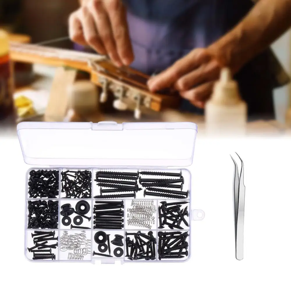 Guitar Screws Kit 9 Types Luthier Tool with Tweezers for Electric Guitar Bridge, Pickup, Pickguard, Tuner Pegs, Switch, Springs
Guitar Screws Kit 9 Types Luthier Tool with Tweezers for Electric Guitar Bridge, Pickup, Pickguard, Tuner Pegs, Switch, Springs