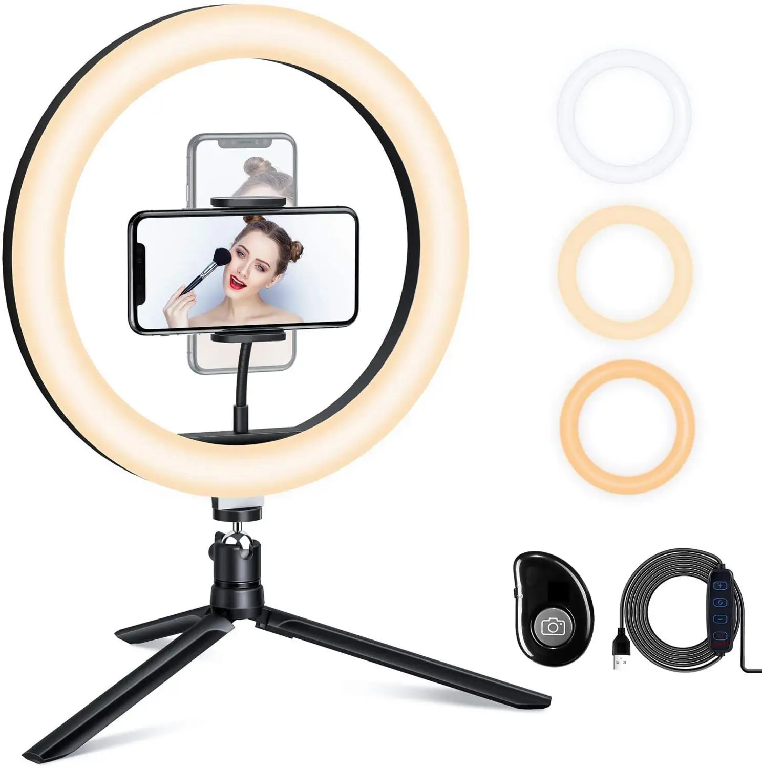 10" Ring Light with Tripod Stand & Adjustable brightness,Selfie Ring Light with Phone Holder & Remote for YouTube/Photography
10" Ring Light with Tripod Stand & Adjustable brightness,Selfie Ring Light with Phone Holder & Remote for YouTube/Photography