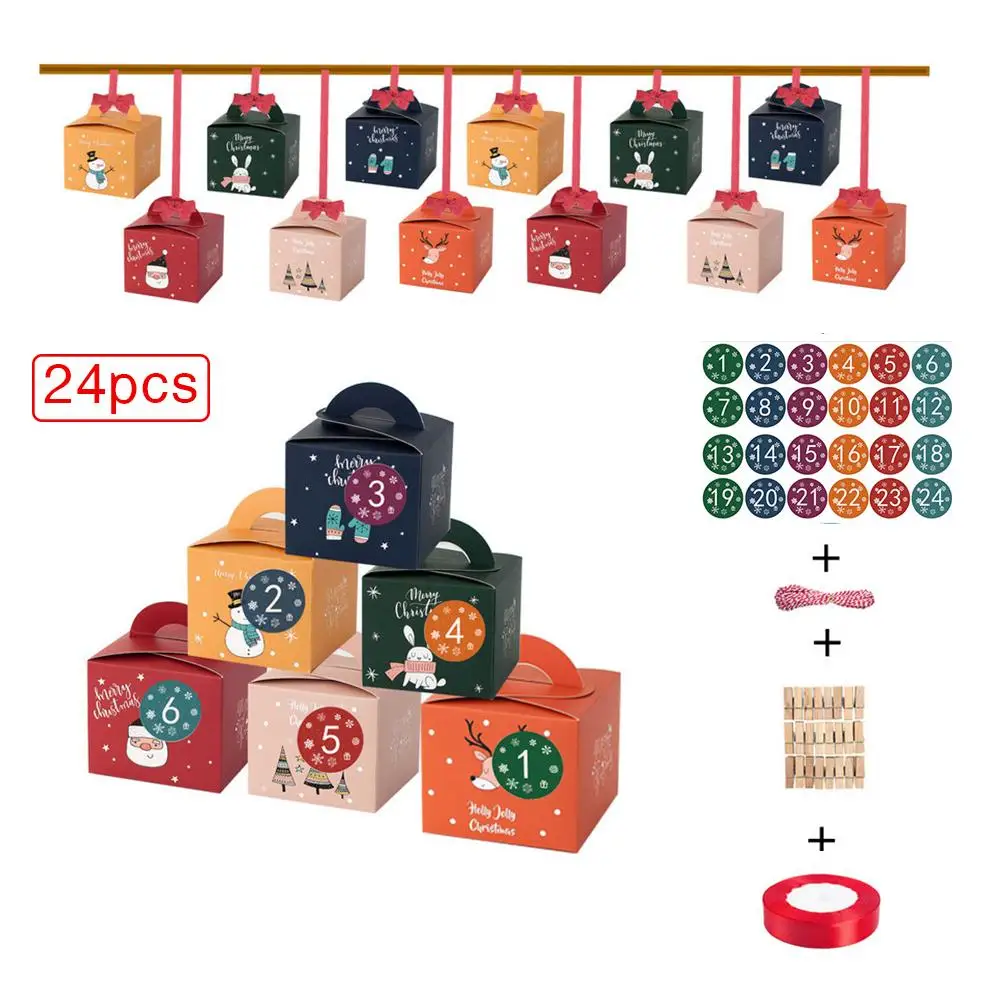 Christmas Advent Calendar Kraft Box Crate Set Square Christmas Gift Box Fruit Candy Christmas Storage Gift Box Set
Christmas Advent Calendar Kraft Box Crate Set Square Christmas Gift Box Fruit Candy Christmas Storage Gift Box Set
