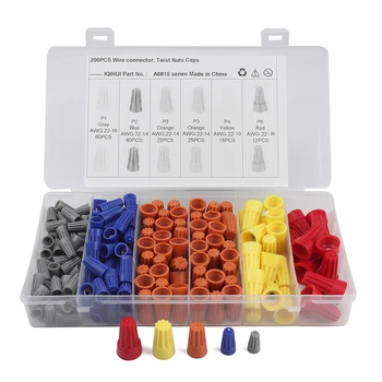 200Pcs/box Assorted Screw-On Electrical Wire Connectors Terminals Spring Insert Twist Nuts for Auto Car Electronics
200Pcs/box Assorted Screw-On Electrical Wire Connectors Terminals Spring Insert Twist Nuts for Auto Car Electronics