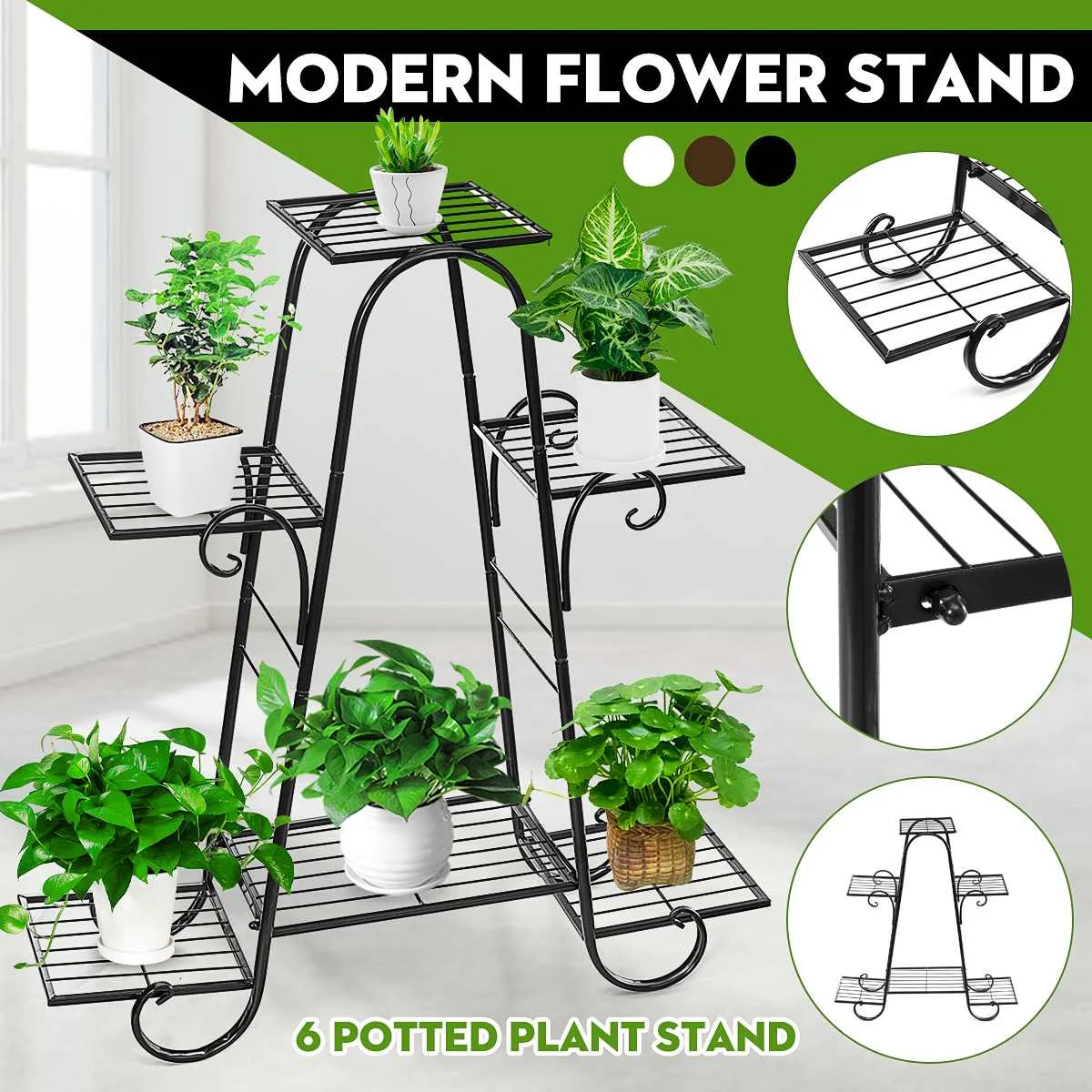 6 Tier Simple Metal Plant Stand Display Shelf Holder Home Indoor Outdoors Office Decor Garden Balcony Flower Pot Storage Rack
6 Tier Simple Metal Plant Stand Display Shelf Holder Home Indoor Outdoors Office Decor Garden Balcony Flower Pot Storage Rack