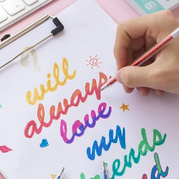 Coloffice 12PCs/Set Color Flashing Brush Gel Pen Simple Fresh Bullet Pull Cap Students Handbook DIY Writing Drawing Pen 1mm 1Set
Coloffice 12PCs/Set Color Flashing Brush Gel Pen Simple Fresh Bullet Pull Cap Students Handbook DIY Writing Drawing Pen 1mm 1Set