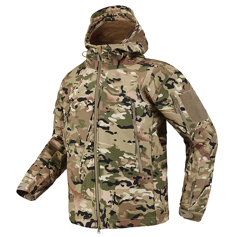 

Shark Skin Soft Shell Tactical Military Jacket Men Fleece Waterproof Army Clothing Multicam Camouflage Windbreakers Men