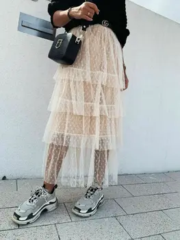 Women's Fashion Girl High Waist Tutu Long Skirt Club Prom Party Party Tulle Polka Dot Layered Skirt Elegant Ladies Streetwear 
Women's Fashion Girl High Waist Tutu Long Skirt Club Prom Party Party Tulle Polka Dot Layered Skirt Elegant Ladies Streetwear