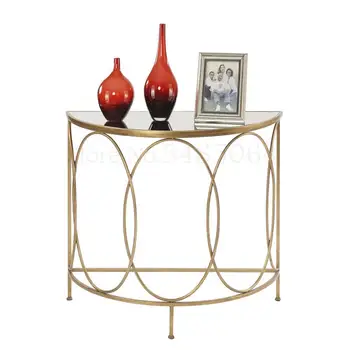 Simple Iron Golden Semi-circular Creative Porch Table Creative Glass Table Storage Nordic Furniture Porch Table
Simple Iron Golden Semi-circular Creative Porch Table Creative Glass Table Storage Nordic Furniture Porch Table