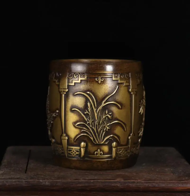 

Archaize Brass Plum, Orchid, Bamboo and Chrysanthemum Brush pot crafts statue