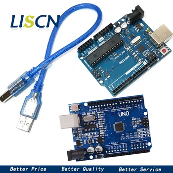 1 Set UNO R3 Official Box ATMEGA16U2+MEGA328P Chip For Arduino UNO R3 Development board + USB CABLE CH340G+MEGA328P Chip
1 Set UNO R3 Official Box ATMEGA16U2+MEGA328P Chip For Arduino UNO R3 Development board + USB CABLE CH340G+MEGA328P Chip