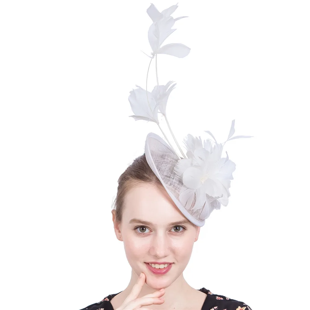 

Sinamay Fascinator Nice Hats With Feather For Wedding Party Races Kentucky Derby Ascot Church Cocktail Event New Design Occasion