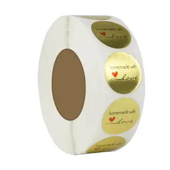 50 rolls Round Gold "homemade with love" Stickers seal 500 Labels stickers scrapbooking for Package stationery handmade sticker
50 rolls Round Gold "homemade with love" Stickers seal 500 Labels stickers scrapbooking for Package stationery handmade sticker