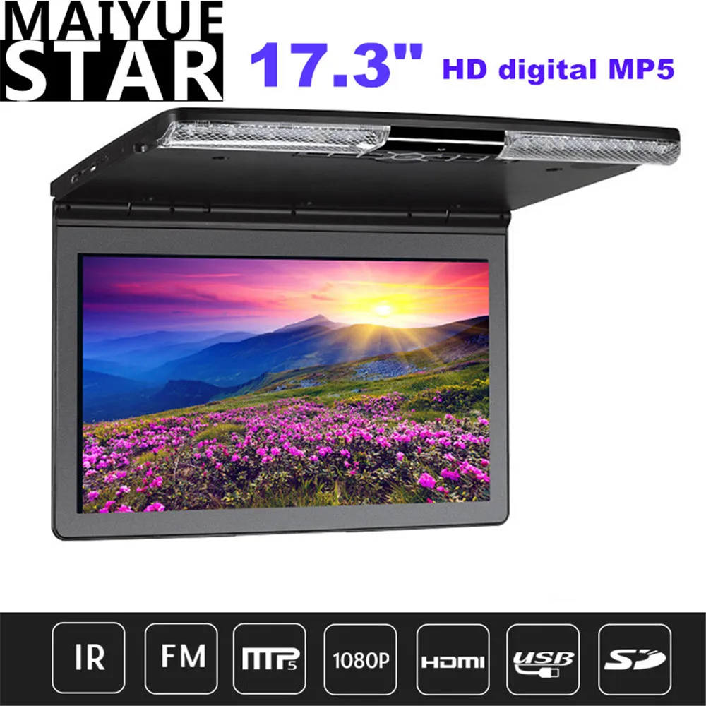 17.3 Inch Car Roof Screen FHD 1920x1080 Flip Down Car Screen MP5 Player With HDMI/USB/SD/IR/FM Transmitter/Speaker TV For Car
17.3 Inch Car Roof Screen FHD 1920x1080 Flip Down Car Screen MP5 Player With HDMI/USB/SD/IR/FM Transmitter/Speaker TV For Car