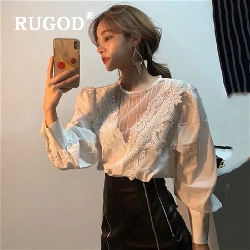 RUGOD Сексуальная кружевная сетчатая женская блузка с пышными рукавами, офисные женские рубашки, повседневные белые блузки, Весенние Новые Топы 2020
RUGOD Сексуальная кружевная сетчатая женская блузка с пышными рукавами, офисные женские рубашки, повседневные белые блузки, Весенние Новые Топы 2020