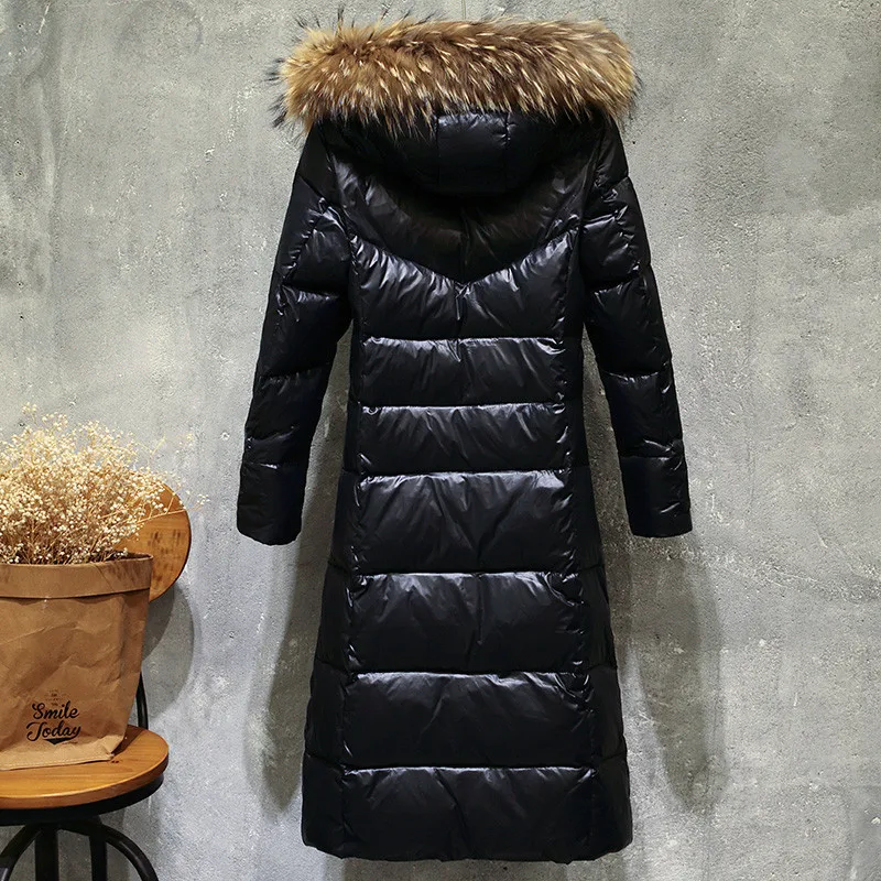 Фото KMETRAM Women's Down Jacket Winter Coat Women Raccoon Fur Collar Female Korean Long Jackets Plus Size Parka MY4277 |