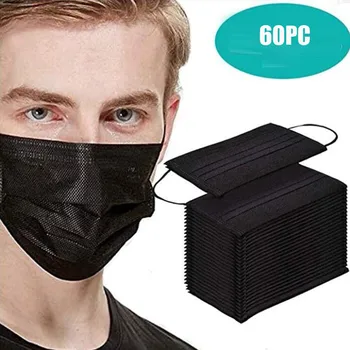 60Pcs Set Black Disposable Face Cover Proof Protect Facemask Mouth Care Cover Earloop Breathable PM2.5 Outdoor Safety Topmask
60Pcs Set Black Disposable Face Cover Proof Protect Facemask Mouth Care Cover Earloop Breathable PM2.5 Outdoor Safety Topmask
