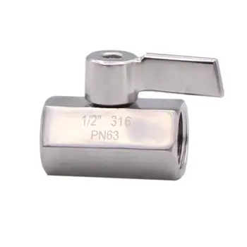 DERNORD Stainless Steel 316 Mini Ball Valve 1/2" NPT(Female&Female) 
DERNORD Stainless Steel 316 Mini Ball Valve 1/2" NPT(Female&Female)