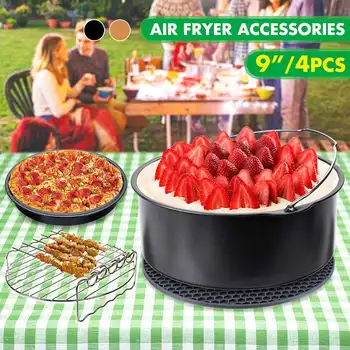 4Pcs 9 inches Barrel Pizza Pan Non-stick Silicone Mat Skewer Rack Air Fryer Accessories Coing Tools for 5.3 to 6.8QT Air Fryer 
4Pcs 9 inches Barrel Pizza Pan Non-stick Silicone Mat Skewer Rack Air Fryer Accessories Coing Tools for 5.3 to 6.8QT Air Fryer