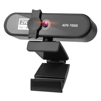 

2K HD Computer Webcam Built-in Mic USB2.0 Video Calling With Privacy Cover Tripod Live Broadcast Game Wide Angle Noise Reduction