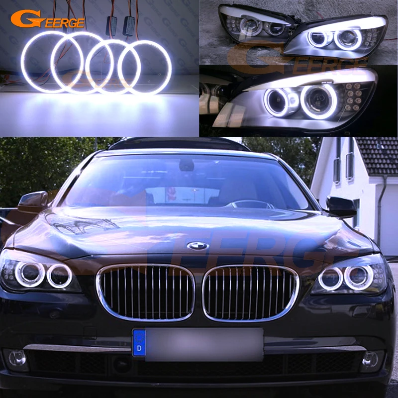 Отличные ультра яркие COB led Ангельские Глазки halo Кольца для BMW 7 серии F01 F02 F03 F04 730d