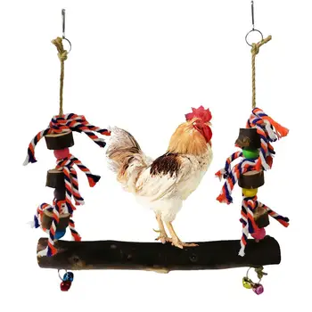 Wooden Chicken Swing Perch Natural Handmade Pet Relaxing Swing Hens Chewing Toy With Bells For Chicken Bird Parrot Pet Training
Wooden Chicken Swing Perch Natural Handmade Pet Relaxing Swing Hens Chewing Toy With Bells For Chicken Bird Parrot Pet Training