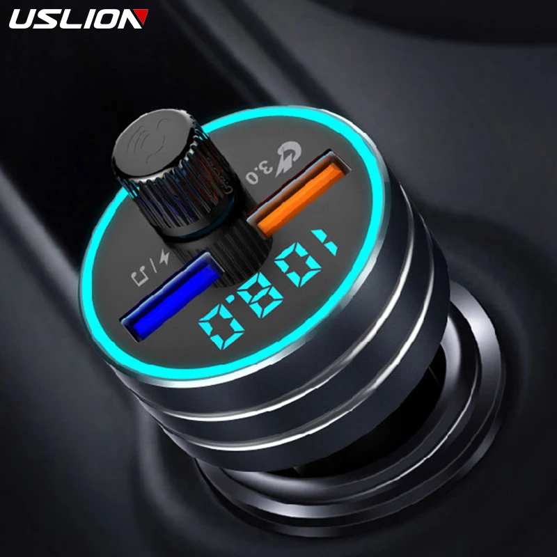USLION Car Kit Handsfree Wireless Bluetooth 5.0 FM Transmitter LCD MP3 Player Dual USB QC3.0 Charger 2.1A Car Accessories
USLION Car Kit Handsfree Wireless Bluetooth 5.0 FM Transmitter LCD MP3 Player Dual USB QC3.0 Charger 2.1A Car Accessories