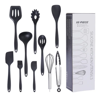 10pcs Food Grade Silicone Kitchenware Non-stick Cookware Set Turner Tongs Spatula Spoon Kitchen Cooking Tools Baking Utensils
10pcs Food Grade Silicone Kitchenware Non-stick Cookware Set Turner Tongs Spatula Spoon Kitchen Cooking Tools Baking Utensils