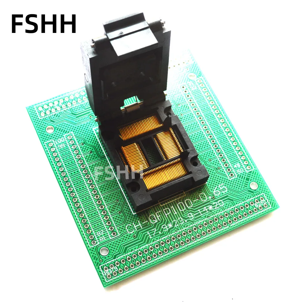 Раскладушка TQFP100 LQFP100 QFP100 тестовое гнездо IC51-1004-814-1 IC51-1004-814-2 гнездо 0,65 мм 14X20mm 17.9X23.9mm
Раскладушка TQFP100 LQFP100 QFP100 тестовое гнездо IC51-1004-814-1 IC51-1004-814-2 гнездо 0,65 мм 14X20mm 17.9X23.9mm