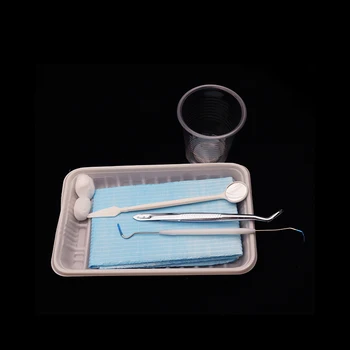 Disposable Dental Kits Mirror Scaler Bib with Tie Plastic Tweezer and Tray Tartar Calculus Plaque Remover Tooth Scraper
Disposable Dental Kits Mirror Scaler Bib with Tie Plastic Tweezer and Tray Tartar Calculus Plaque Remover Tooth Scraper