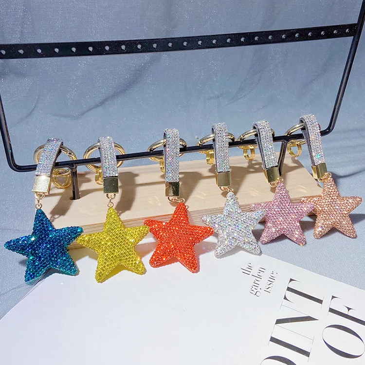 Five-pointed Star Keychain Accessories South Korea Creative Rhinestone Double-sided Handmade Bag Car Key Chain Pendant Exquisite
Five-pointed Star Keychain Accessories South Korea Creative Rhinestone Double-sided Handmade Bag Car Key Chain Pendant Exquisite